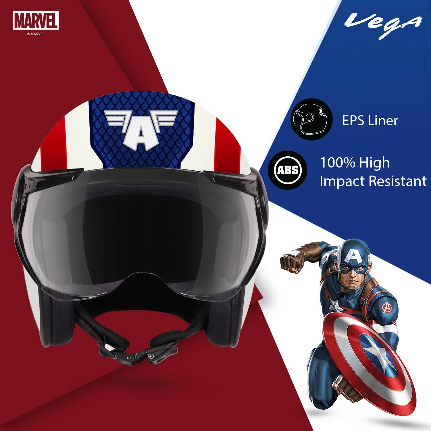 VEGA Jet Marvel Captain America Motorbike Helmet - Buy VEGA Jet Marvel Captain America Motorbike Helmet Online at Best Prices in India - Motorbike | Flipkart.com VEGA Jet Marvel Captain America Motorbike Helmet - Buy VEGA Jet Marvel Captain America Motorbike Helmet Online at Best Prices in India - Motorbike | Flipkart.com