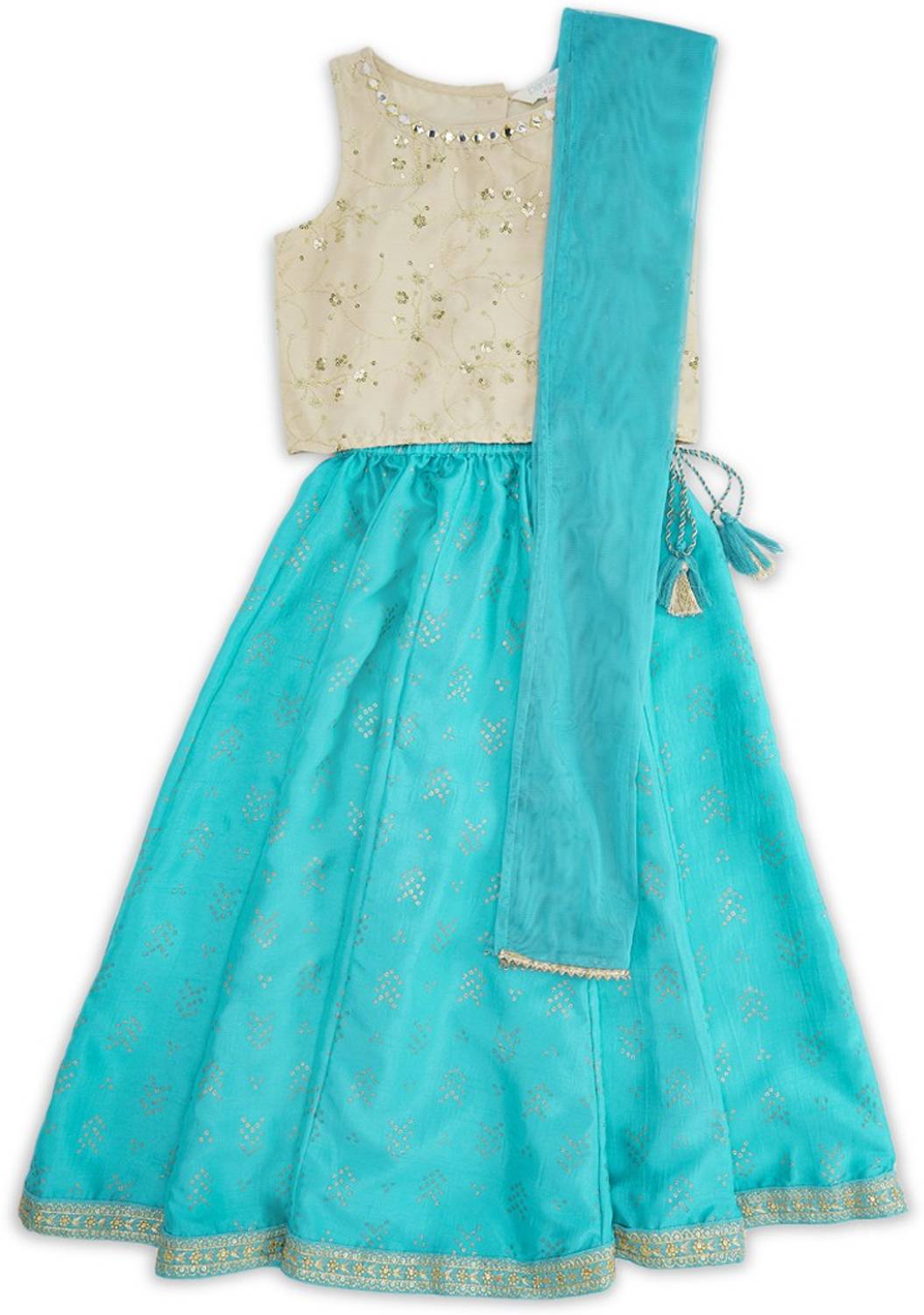 Akkriti by Pantaloons Baby Girls Lehenga Choli Ethnic Wear Embellished Lehenga, Choli and Dupatta Set