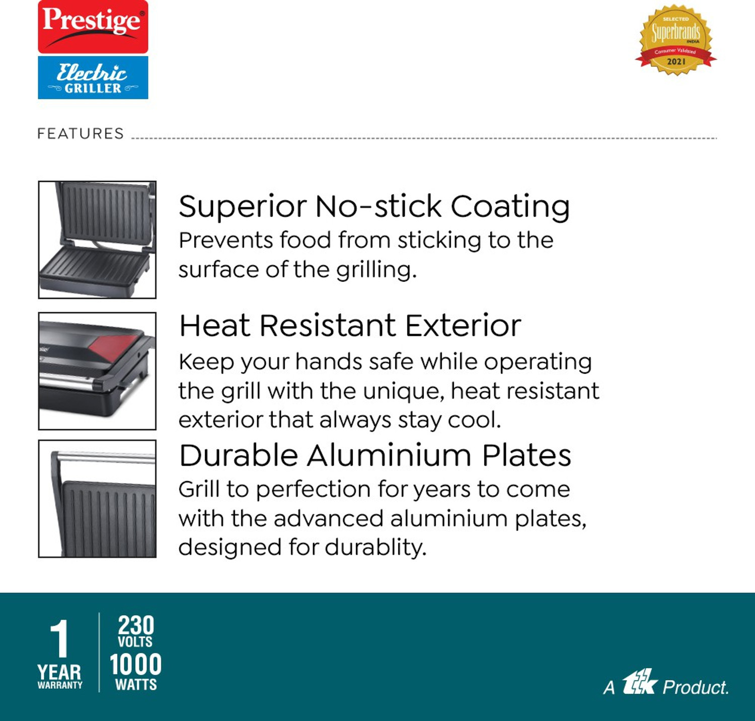 Image of Prestige PEG 6.0 Grill Sandwich Maker