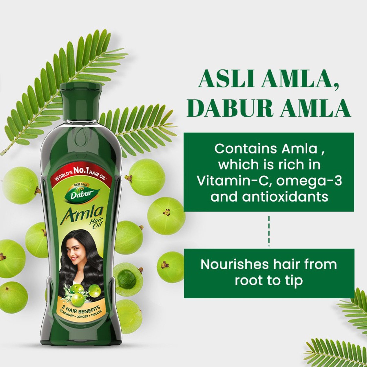 Image of Dabur For Strong, Long and Thick hair Nourishes Scalp Controls Hair Fall Hair Oil