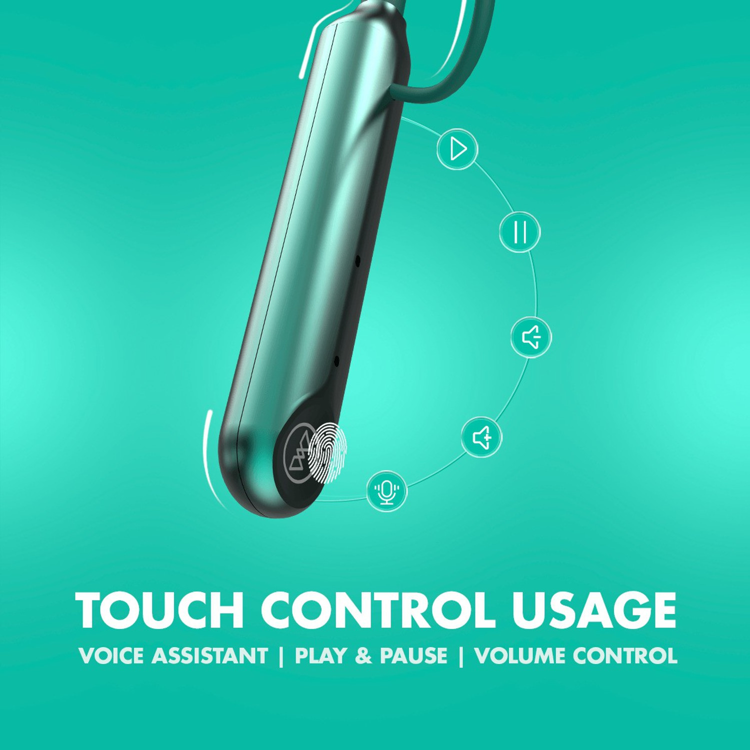 Image of WINGS Phantom 205 Neck band with touch controls Bluetooth