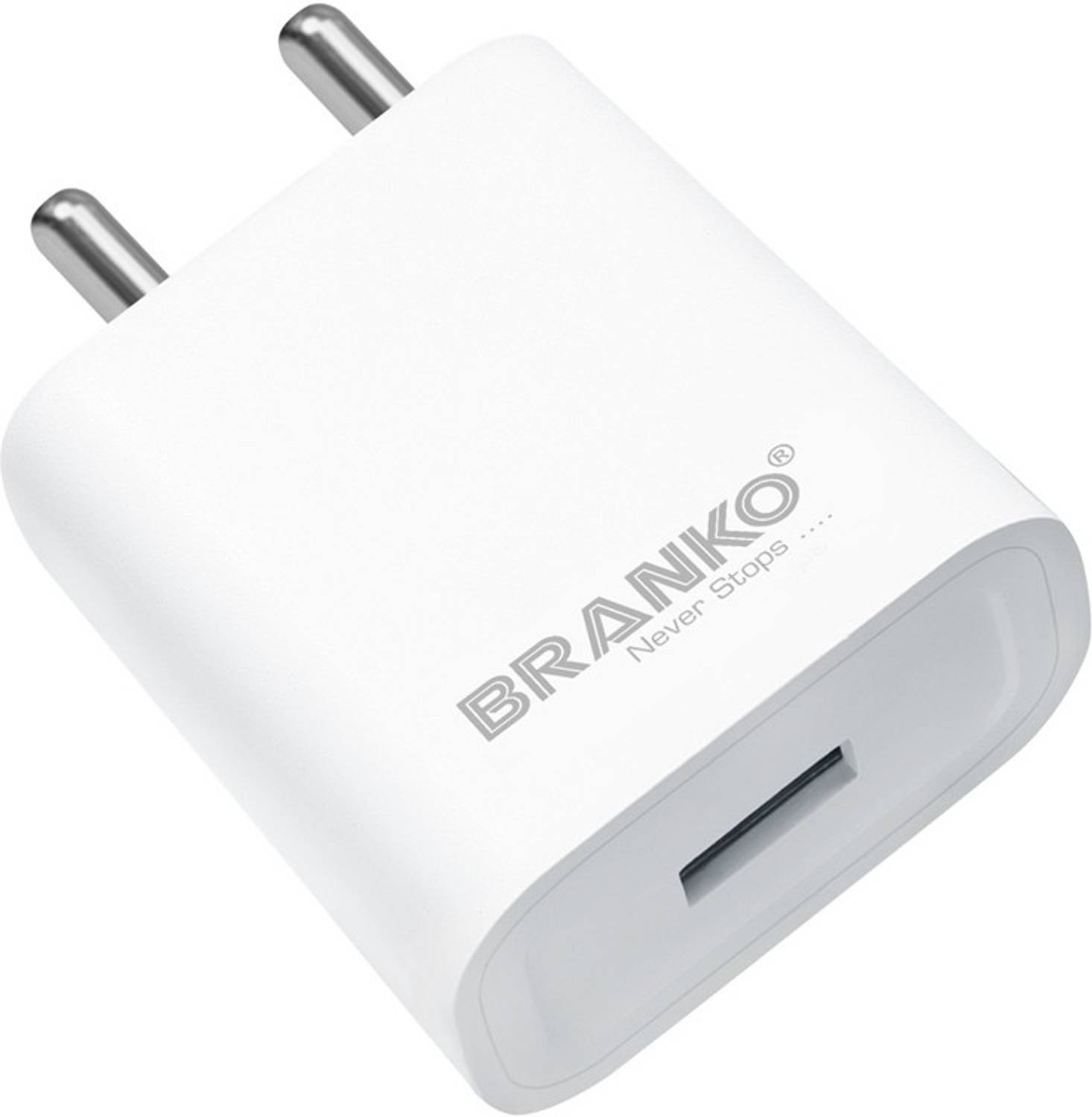 Branko 2.4Amp, Fast Charging single USB Port with 1 Meter cable Worldwide Adaptor
