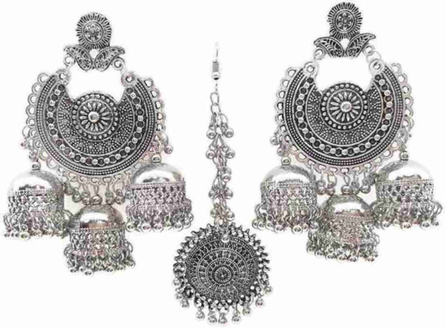 BMINO Oxidised Silver Sterling Silver Silver Jewellery Set