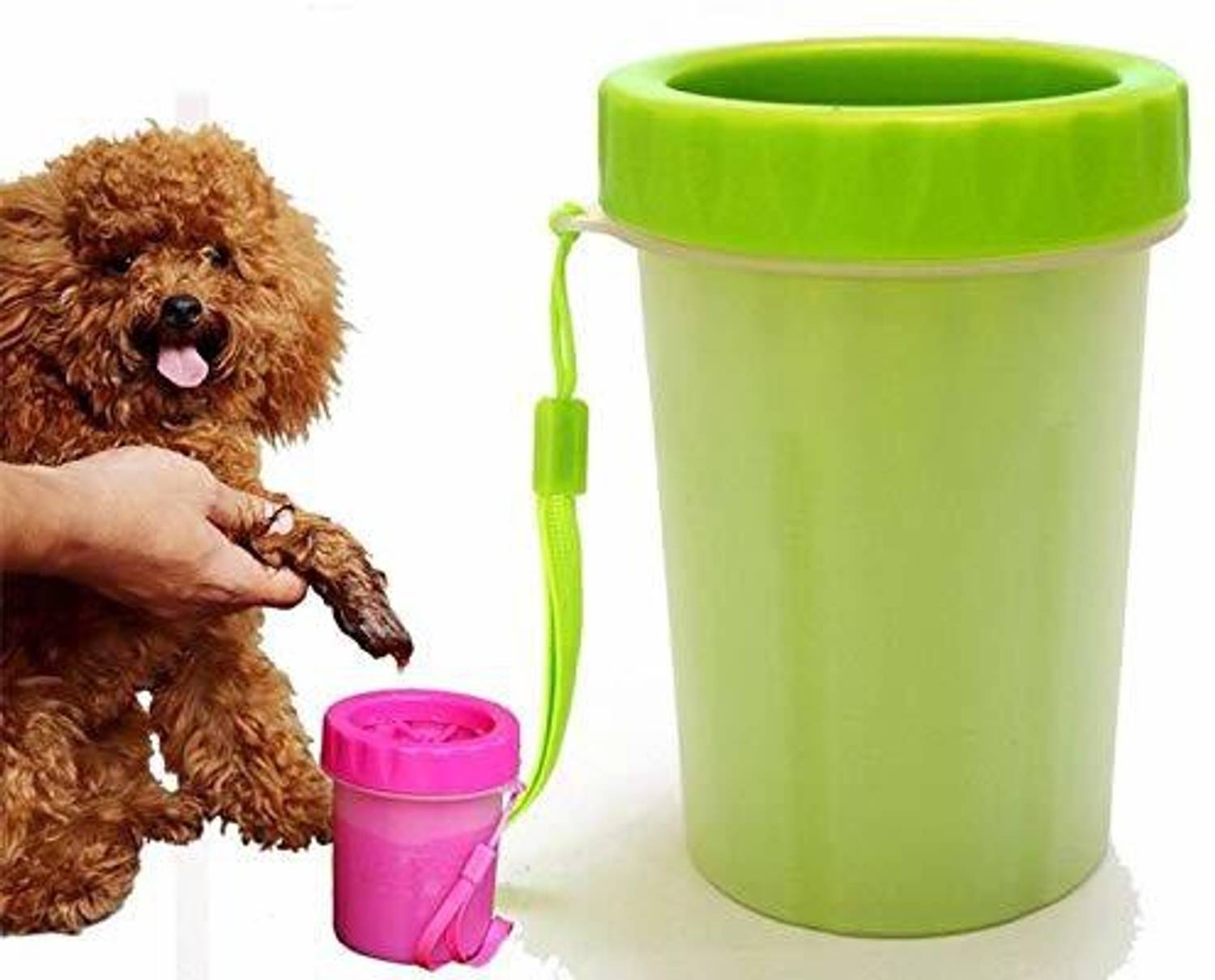 24x7eMall Pet Foot Cleaner Portable Pet Paw Washer, Cleaning Cup with Silicone Bristles Plain/ Bristle Brushes for Dog