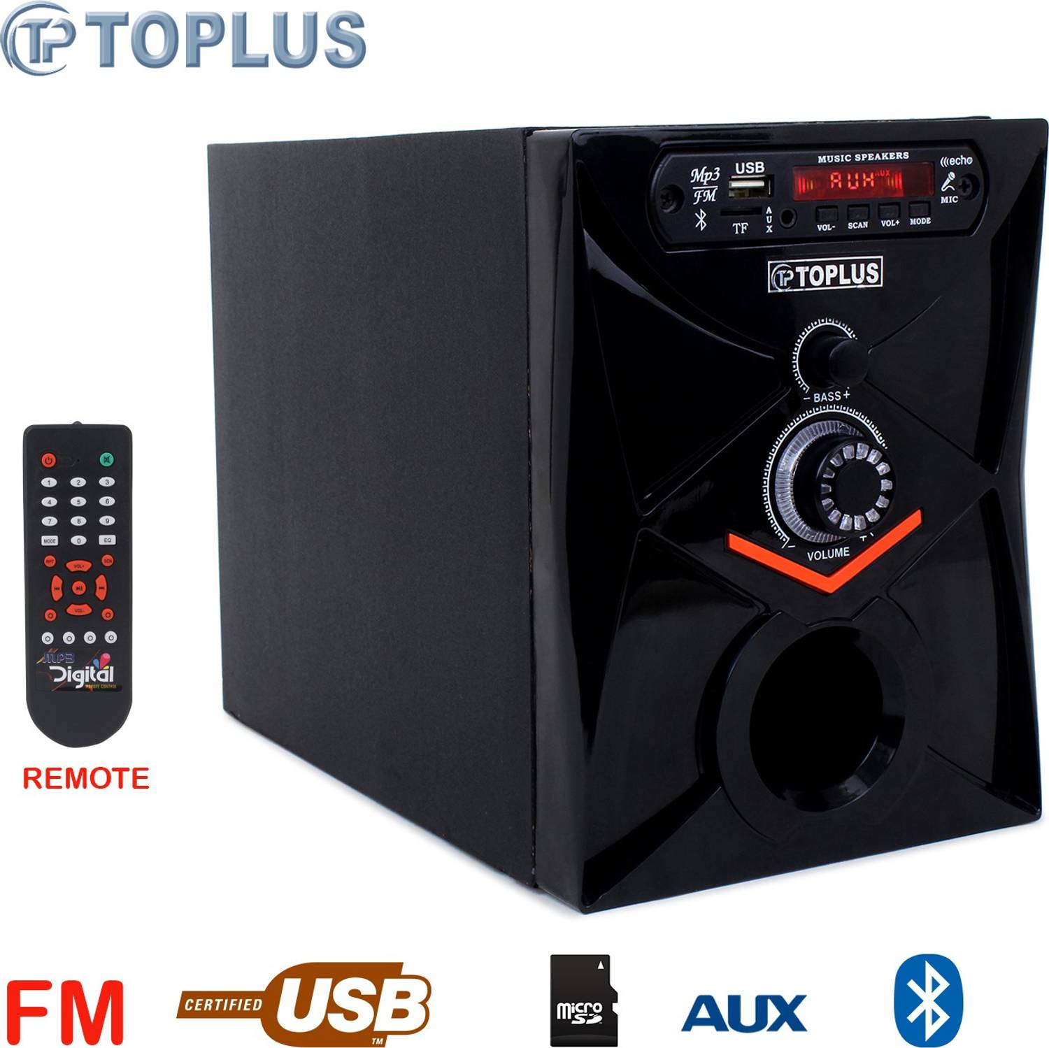 TOPLUS TS-16V 60W Bluetooth Home Audio Speaker Black - Image 4