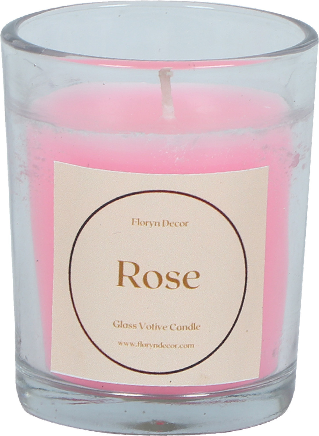 Image of Floryn decor Votive Glass Candle | Perfume Candles for Home | Candles for Home Decoration Fragrance | Burning Time- 10 Hours Each (Pack of 6, Scent- English Rose) Candle