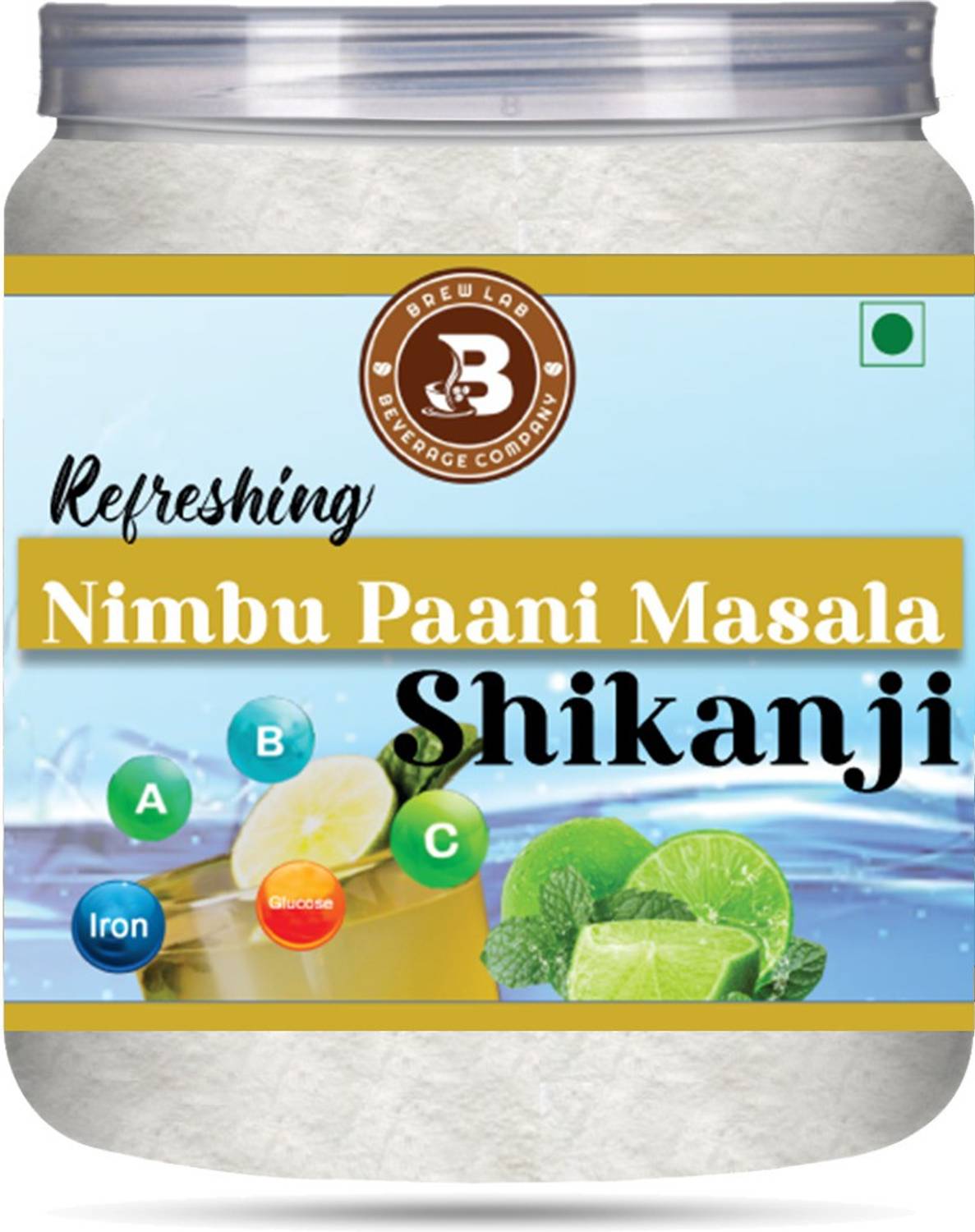 Brew Lab Nimbu Pani Masala Shikanji | Nimbu Pani Masala | Instant Summer Drink Mix Hydration Drink
