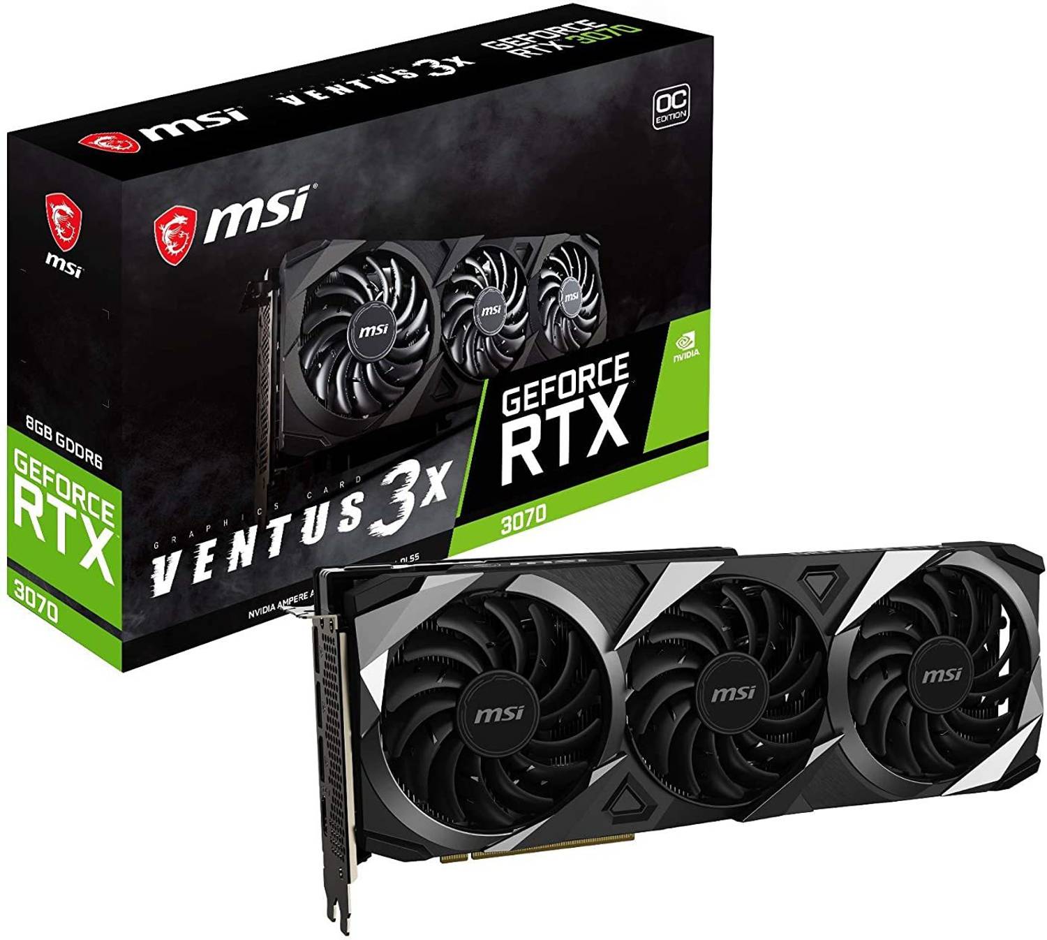 MSI GeForce RTX 3070 VENTUS 3X 8G OC LHR GDDR6 8 GB NVIDIA Chipset