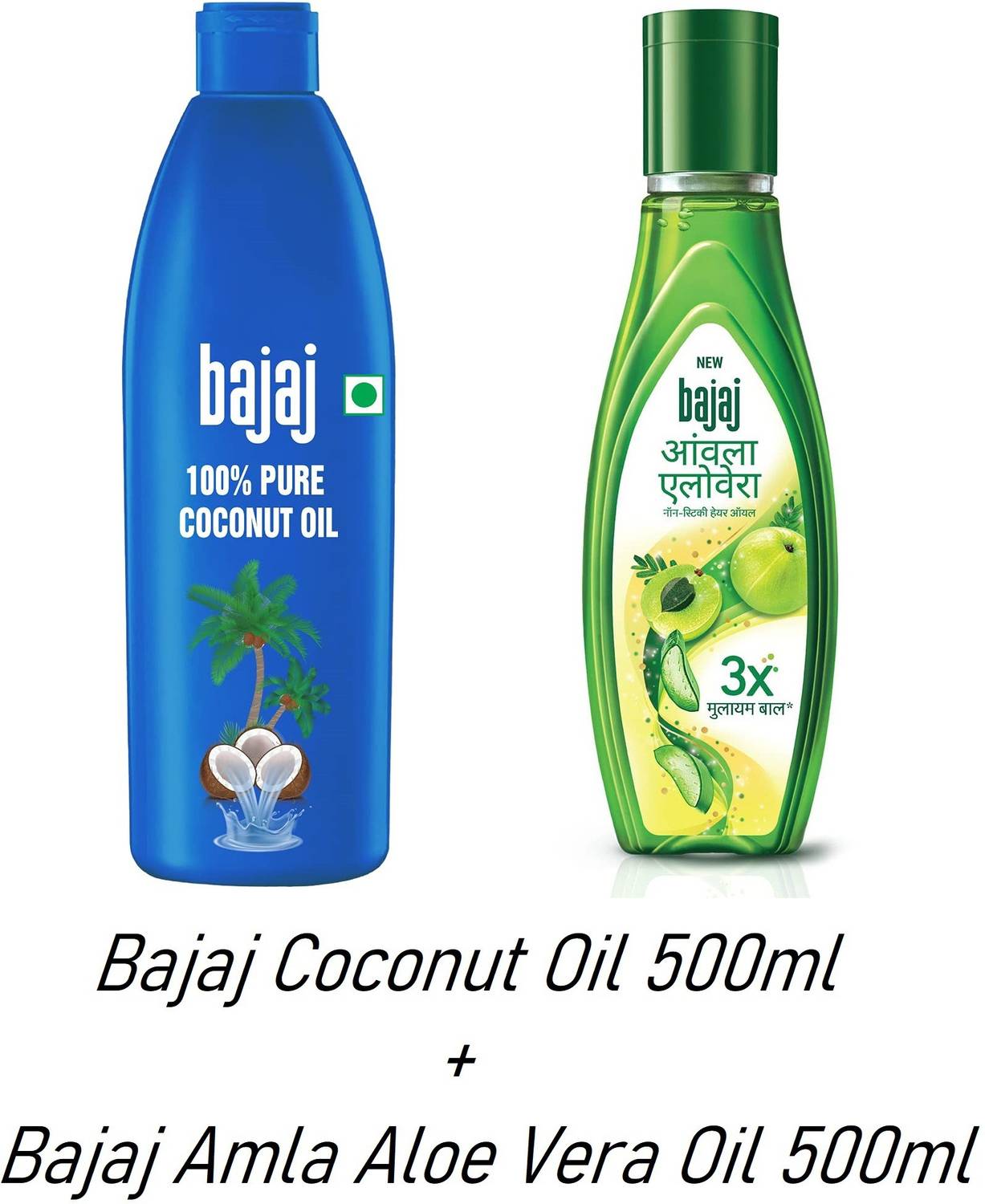 BAJAJ Coconut Oil(500ml) + Amla Aloe Vera Hair Oil(500ml) Hair Oil
