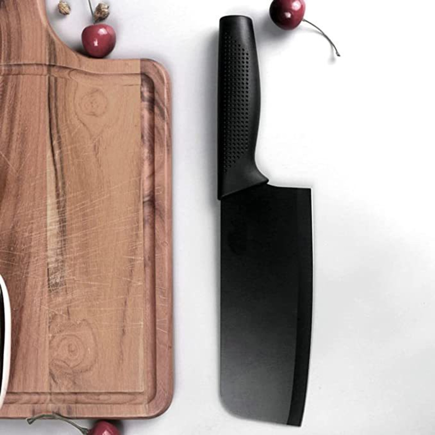 Image of YELONA 1 Pc Stainless Steel Knife Premium Black Vegetable, Meat Cleaver- Butcher Knife with Stainless Steel Handle