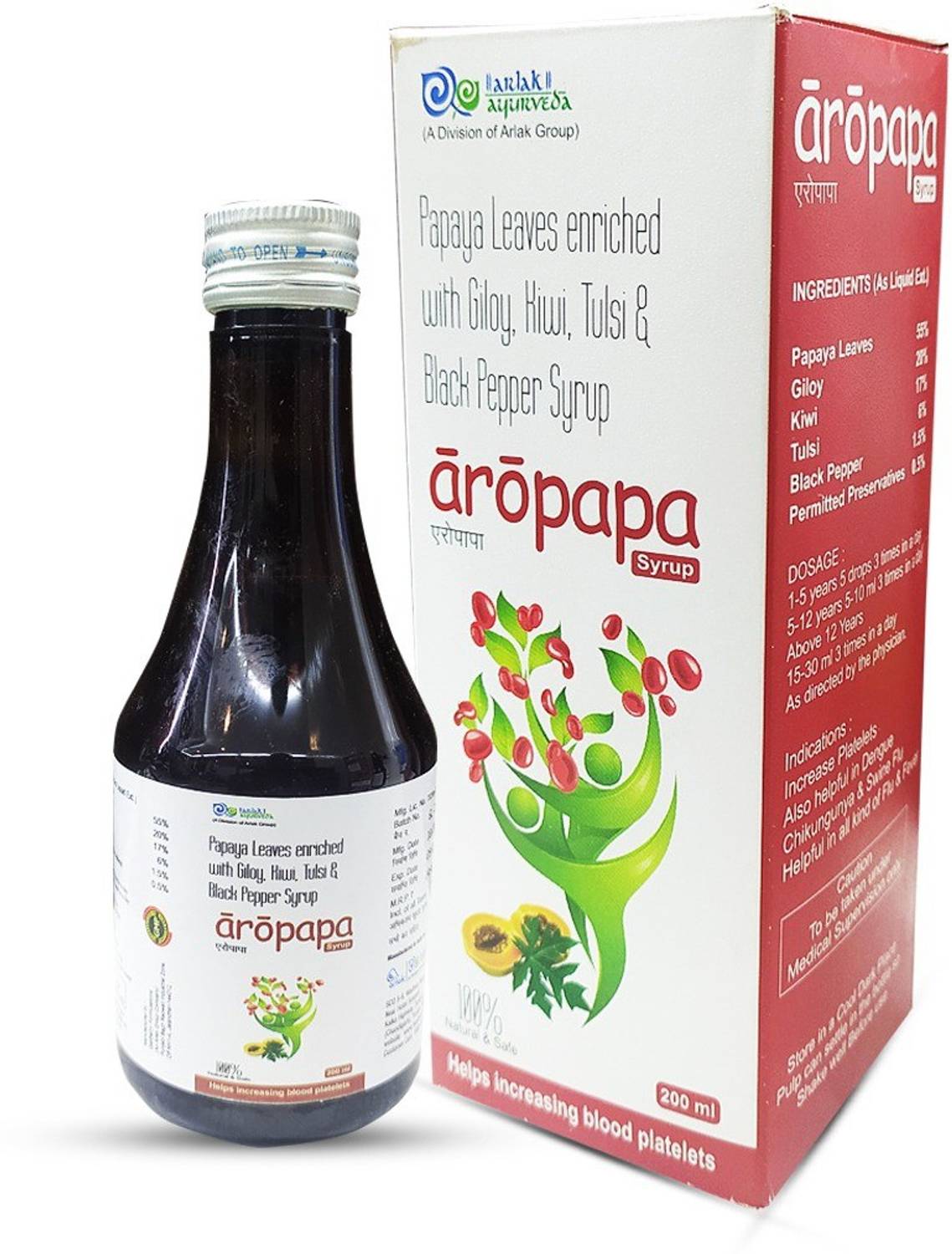 arlak Aropapa Syrup helps in increase platelets