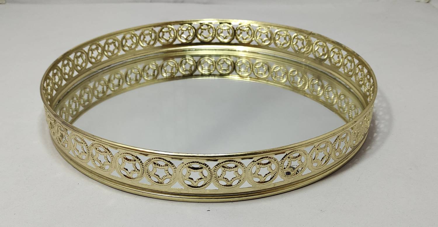 Aqsa handicrafts Aq00010 Glass, Iron Decorative Platter