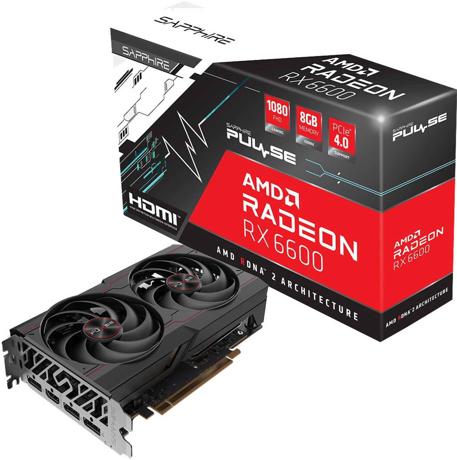 Image of AMD RX 6600 GDDR6 8 GB AMD Radeon Chipset 128 bit 2044 MHz Graphics Card