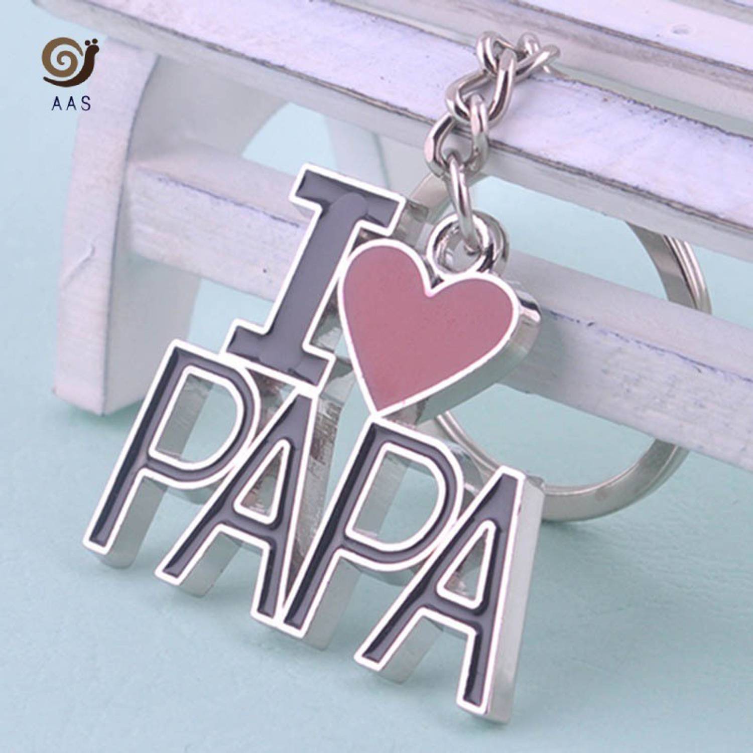 Bigjewel I Love Papa Quote Design Keyring DAD Fathers Day Gift for Bike Scooter Car Key Chain