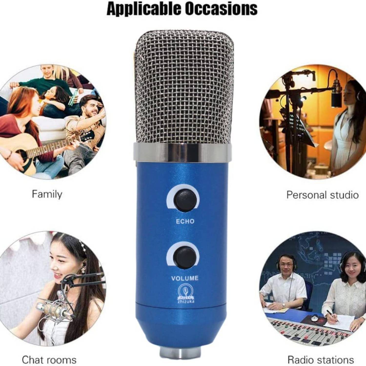 zhizuka BM750 AUX/USB Professional Condenser Mic for Studio