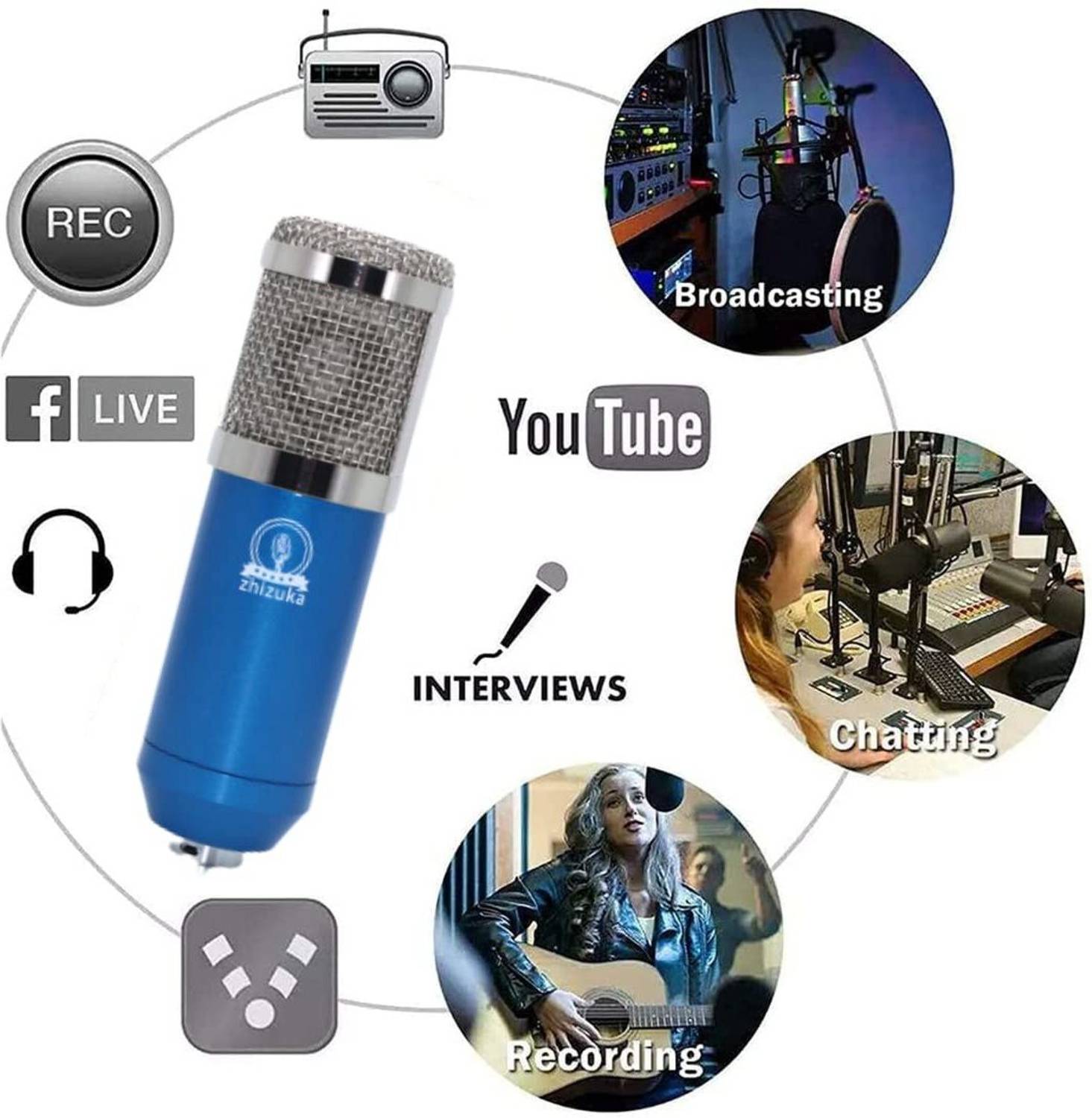 未使用品LP　comings　SALE OF BROKEN DREAMS zhizuka BM800 Condenser Microphone with V8 Sound Card for
