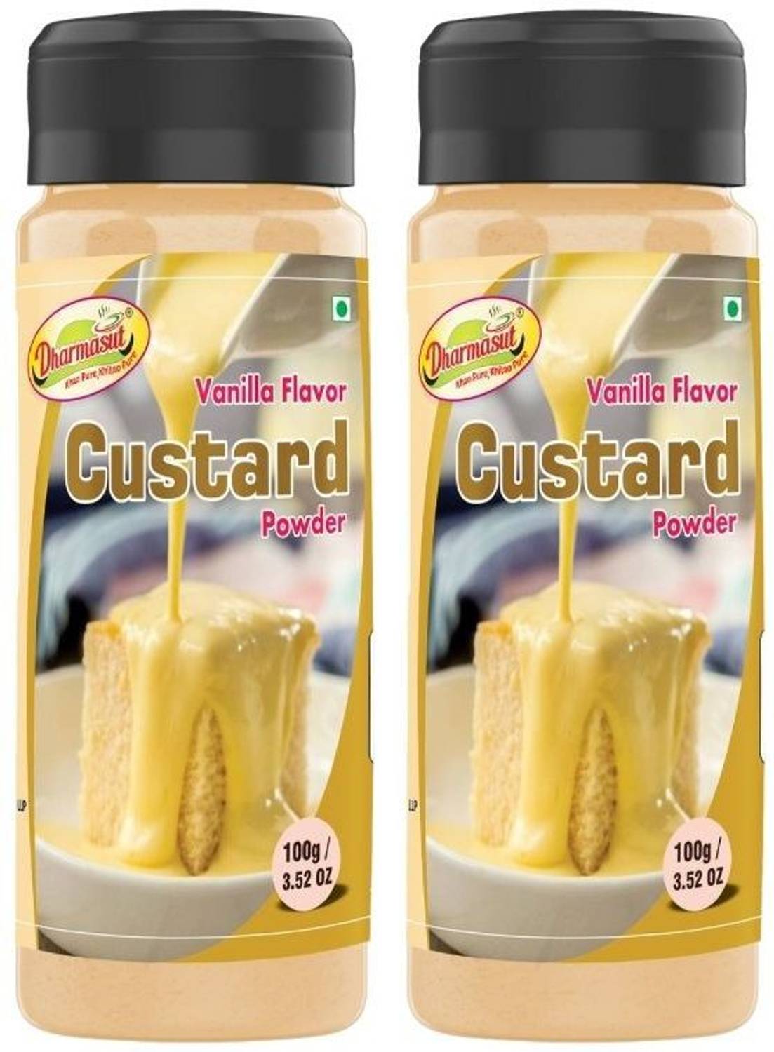 Dharmasut Custard Powder - Vanilla Flavour, 100g*2 Custard Powd