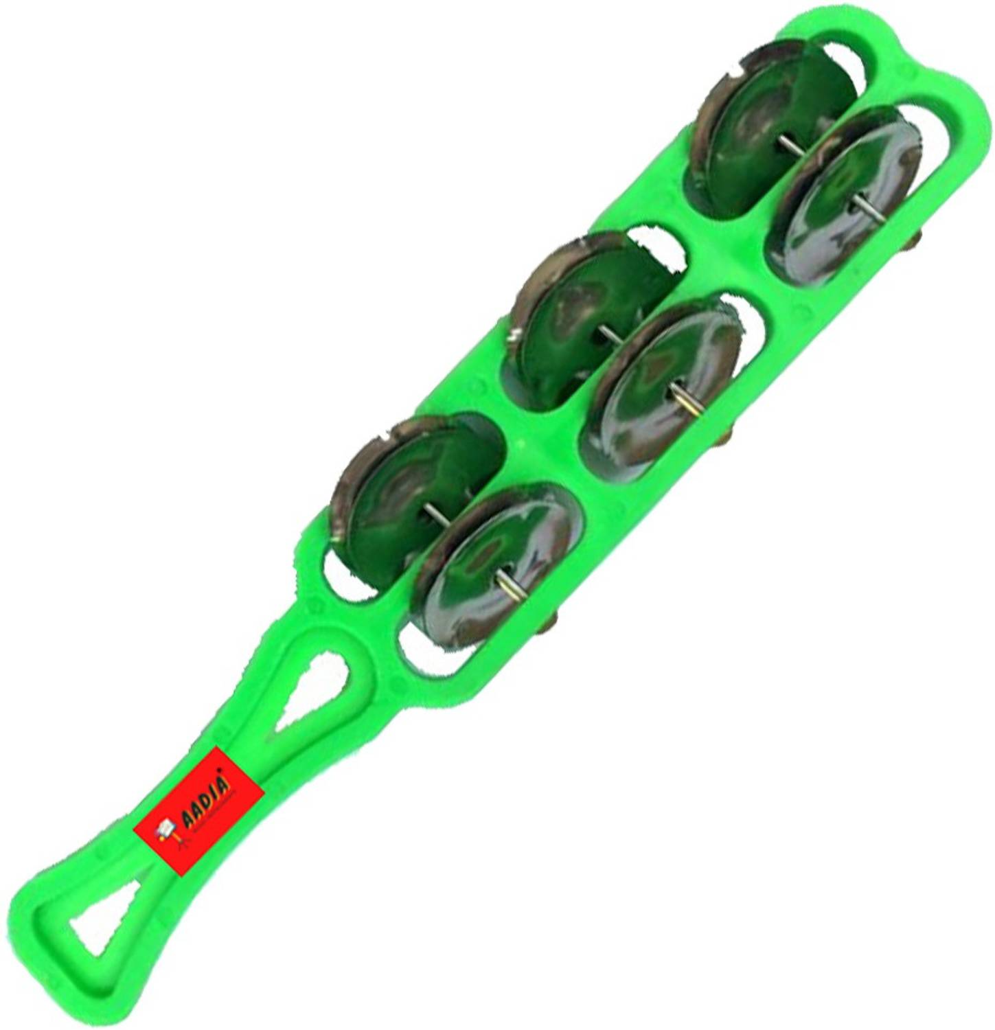 aadia ® KHARTAL JHIKA JHEEKA KHANJRI KHANJIRA JHUNJHUNA FOR BHAJAN & POOJA GREEN Kartal Instrument