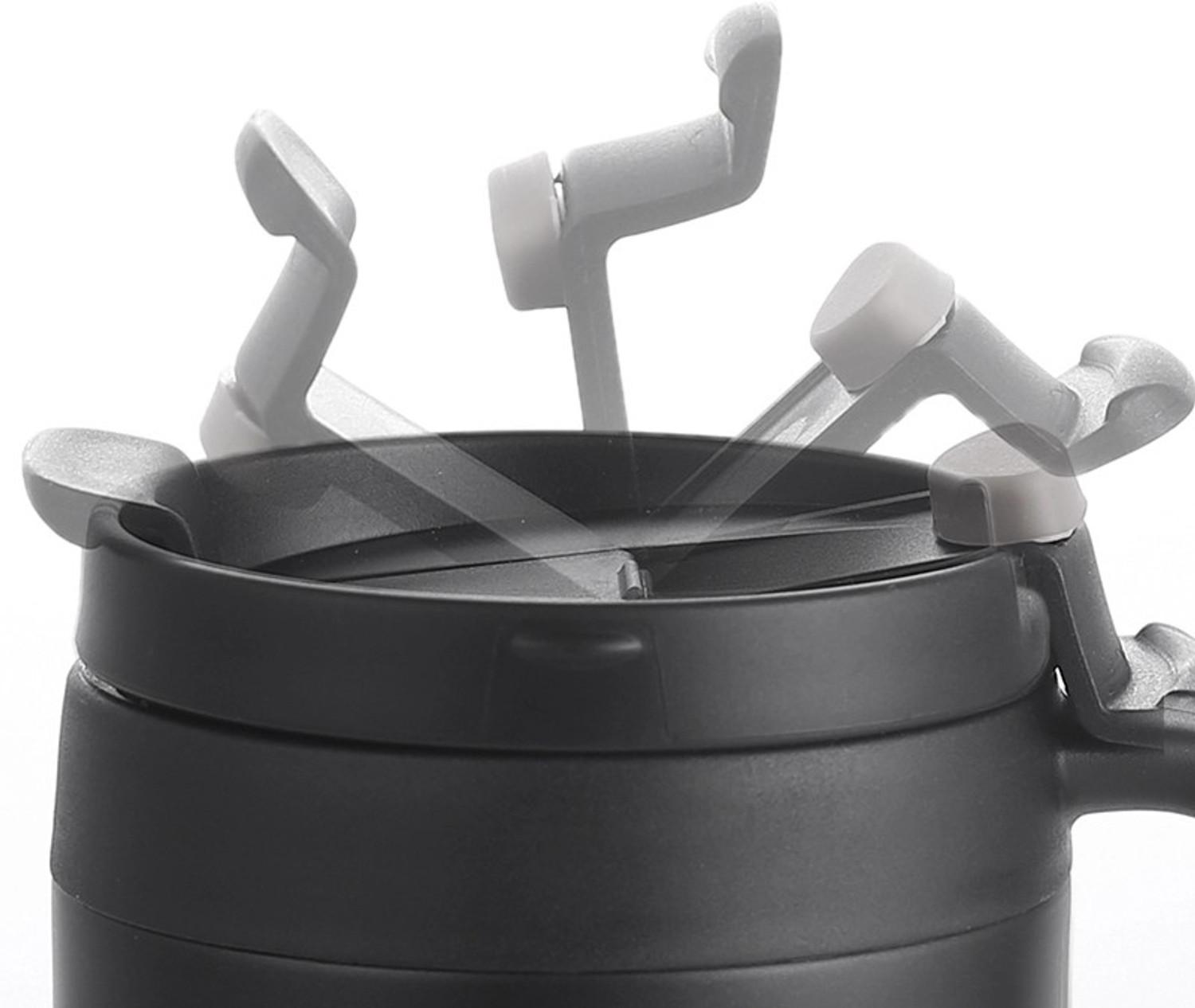Image of DHRUSIMI Coffee Handle Travel Tumbler Double Wall Vacuum Reusable with Lid Stainless Steel Coffee Mug