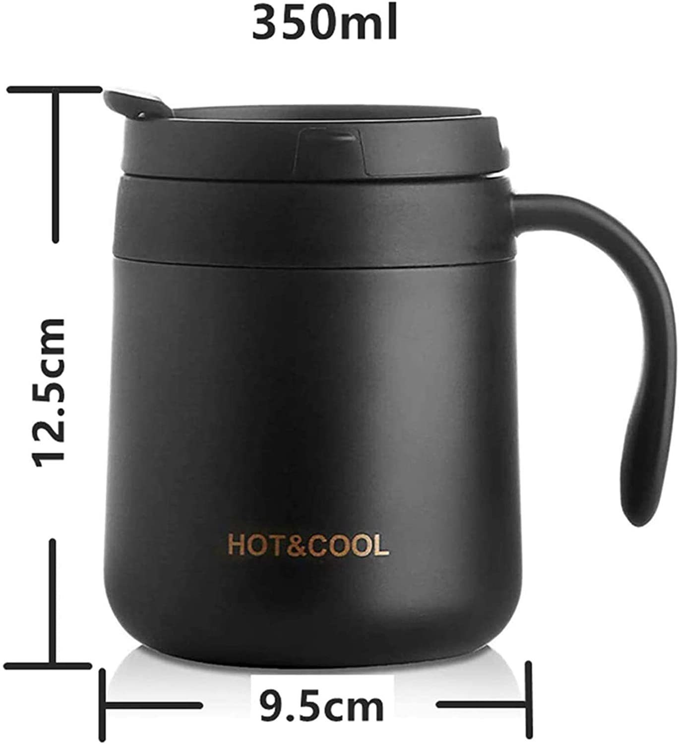 Image of DHRUSIMI Coffee Handle Travel Tumbler Double Wall Vacuum Reusable with Lid Stainless Steel Coffee Mug