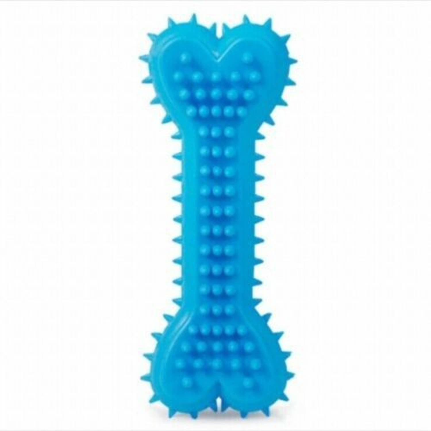 Woofy Natural Rubber Squeaky Spiky Bone Chew Toy - Image 1