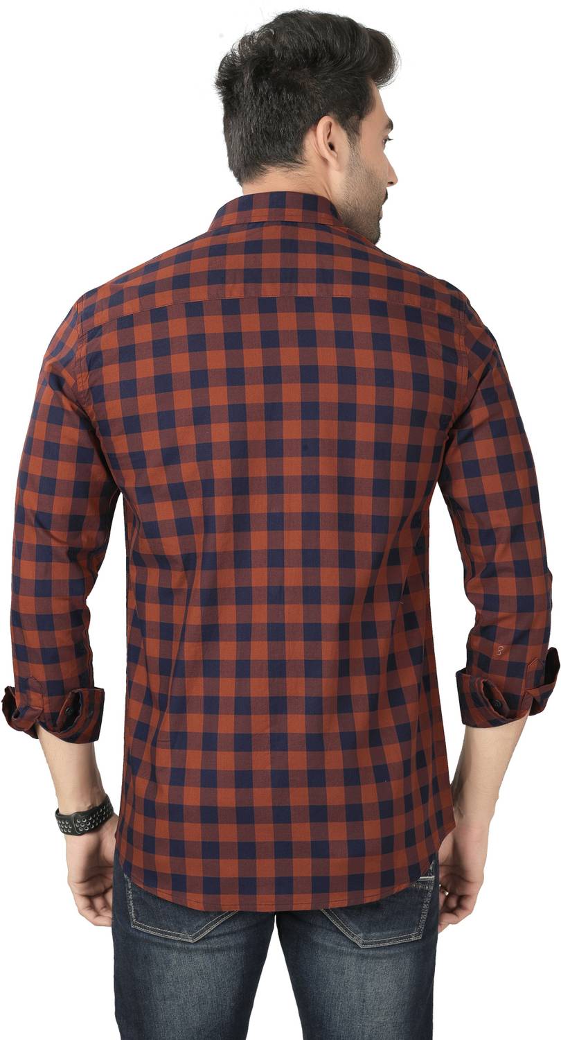 5TH ANFOLD Men Checkered Casual Dark Blue Shirt - Image 2