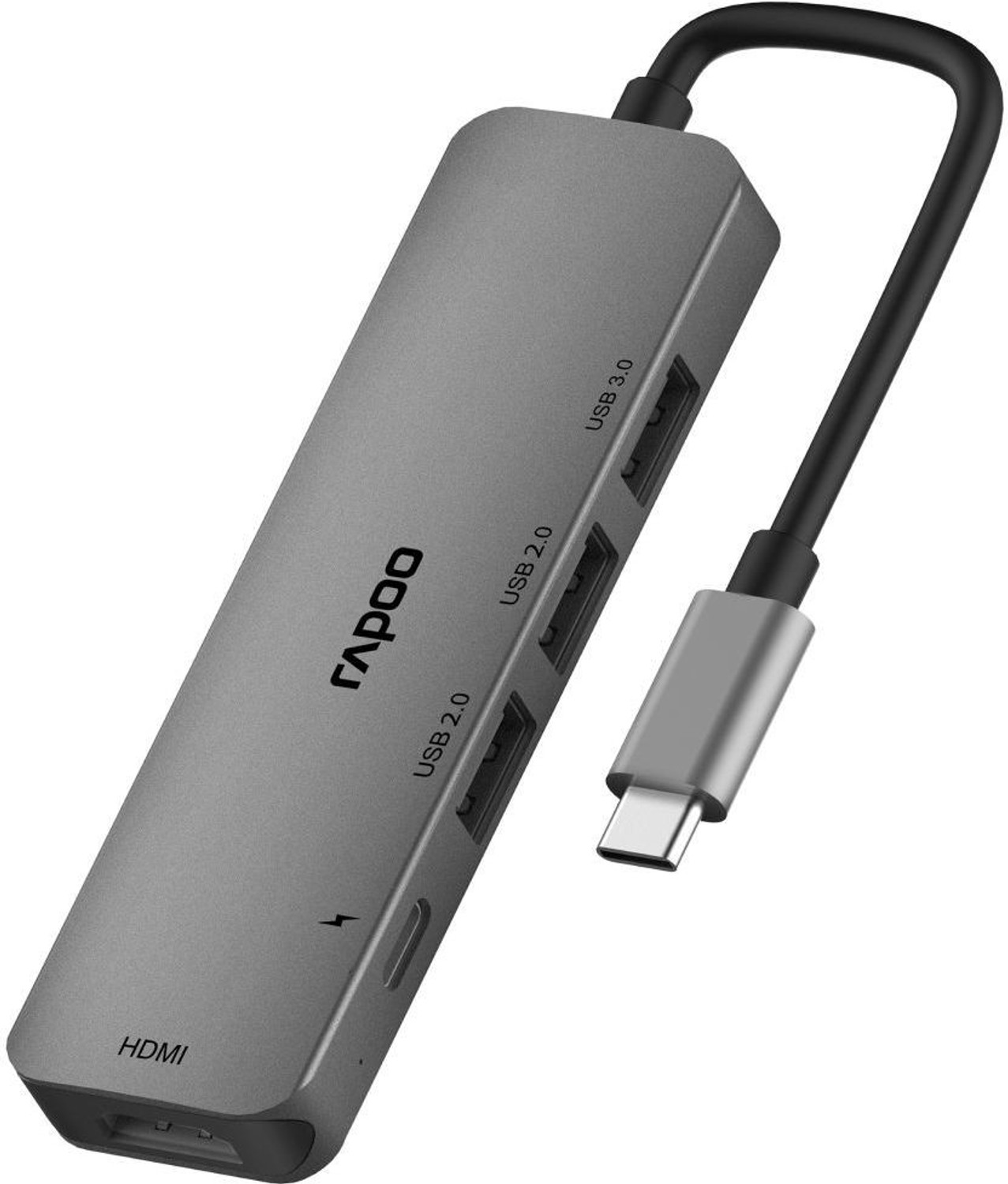 Image of RAPOO XD100C-PD Charging,5Gbps Data transfer,4K HDMI,3USB A Port- 5 in 1- C Type XD100C USB Hub