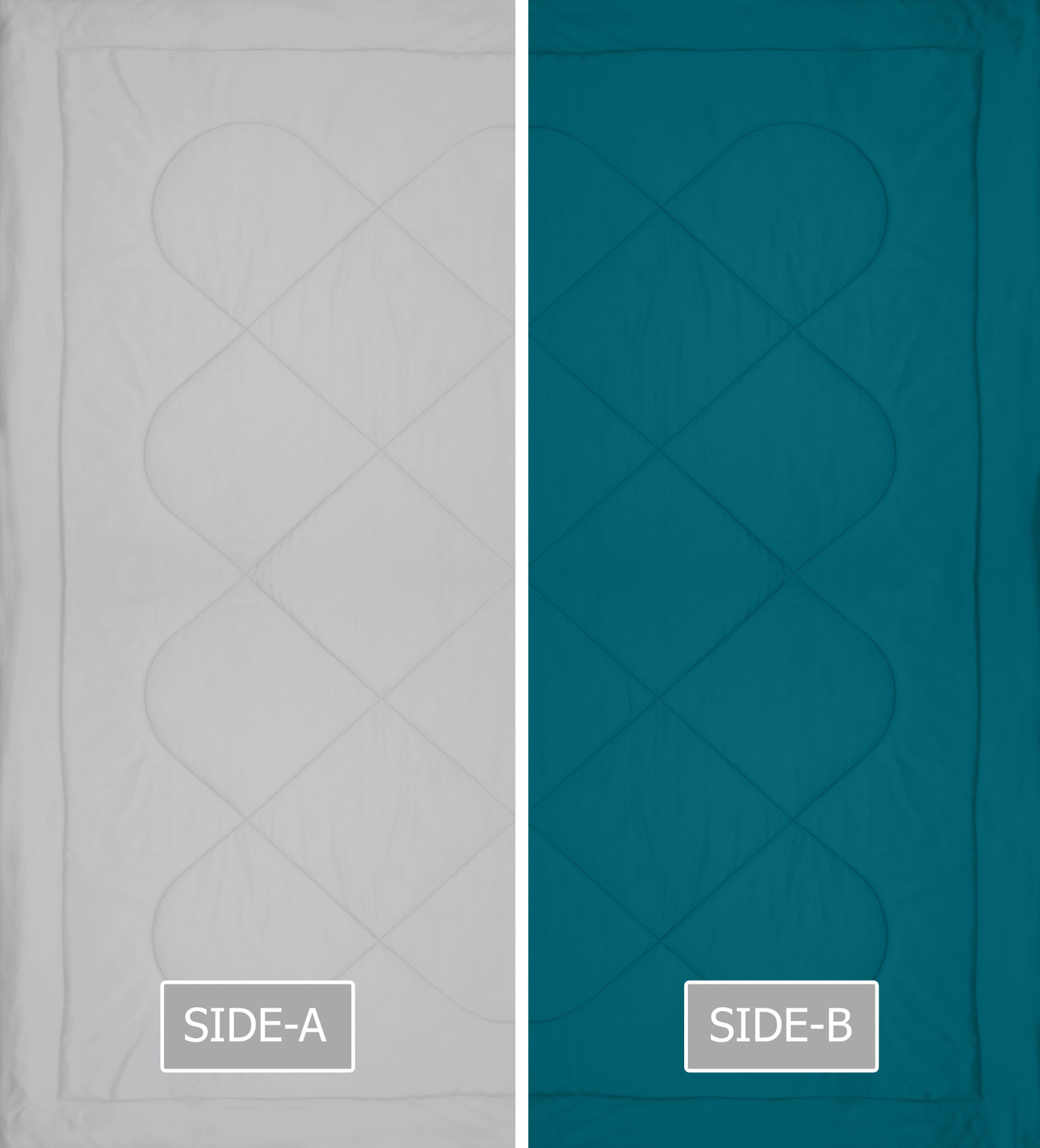 Image of GYT Solid King Comforter for Heavy Winter (Poly Cotton, Grey & Deep Teal)