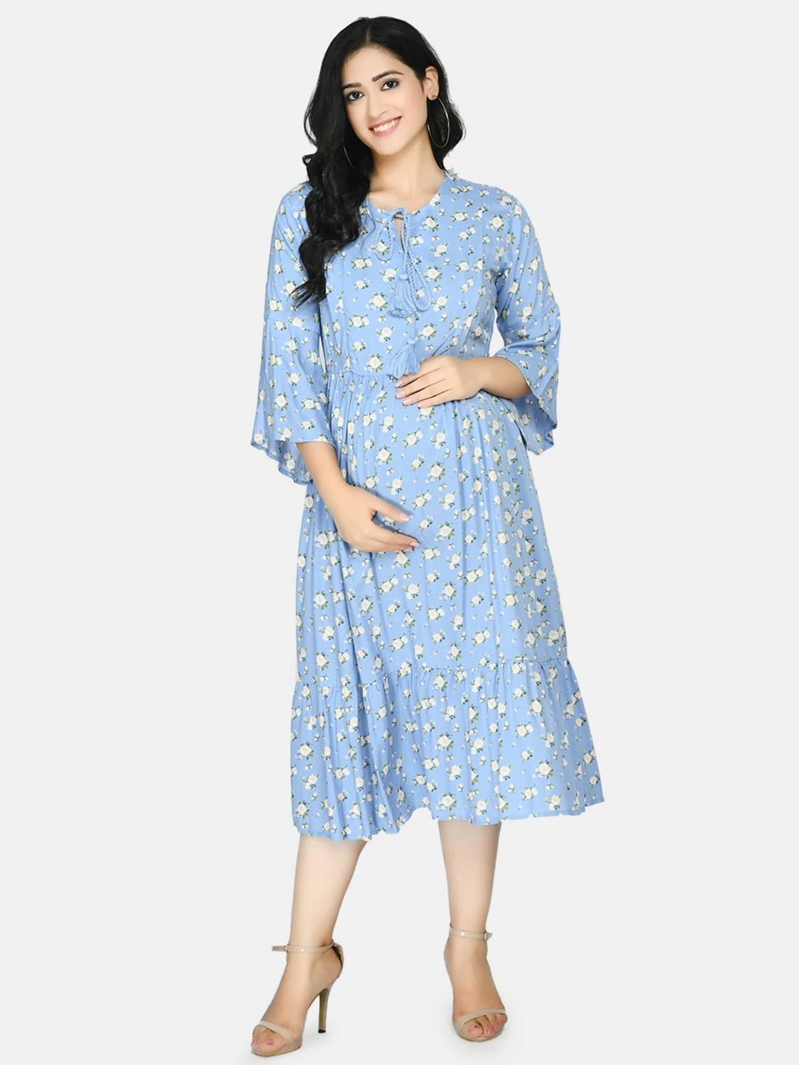 Aaruvi Ruchi Verma Women Maxi Blue Midi/Calf Length Dress