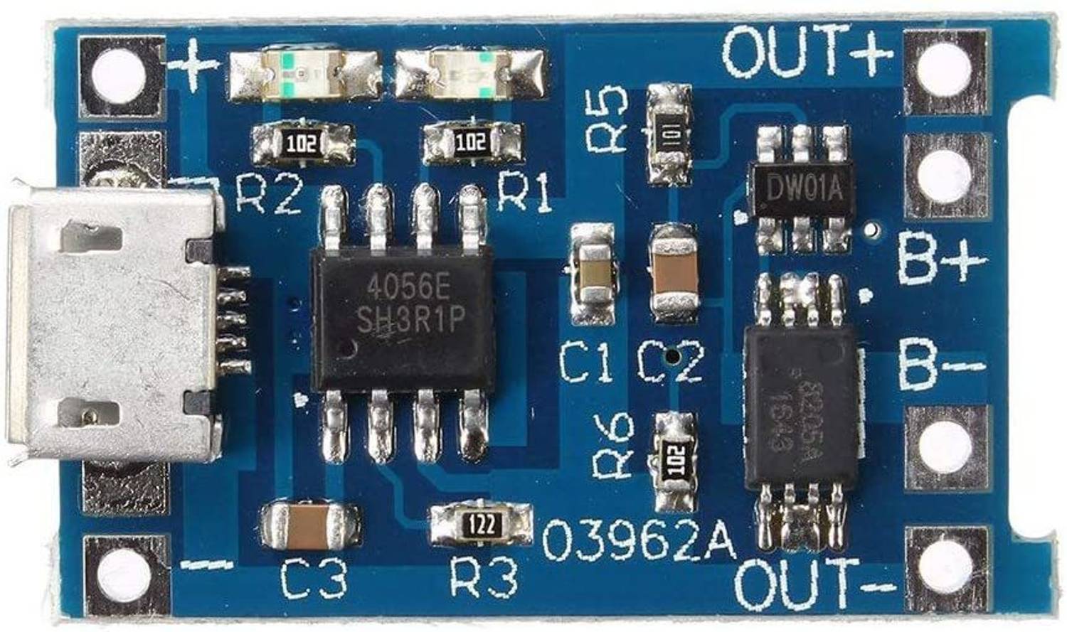 3REE 5V 1A 18650 Lithium Battery Charging Board TP4056 Lithium USB Charge Module Electronic Components Electronic Hobby Kit