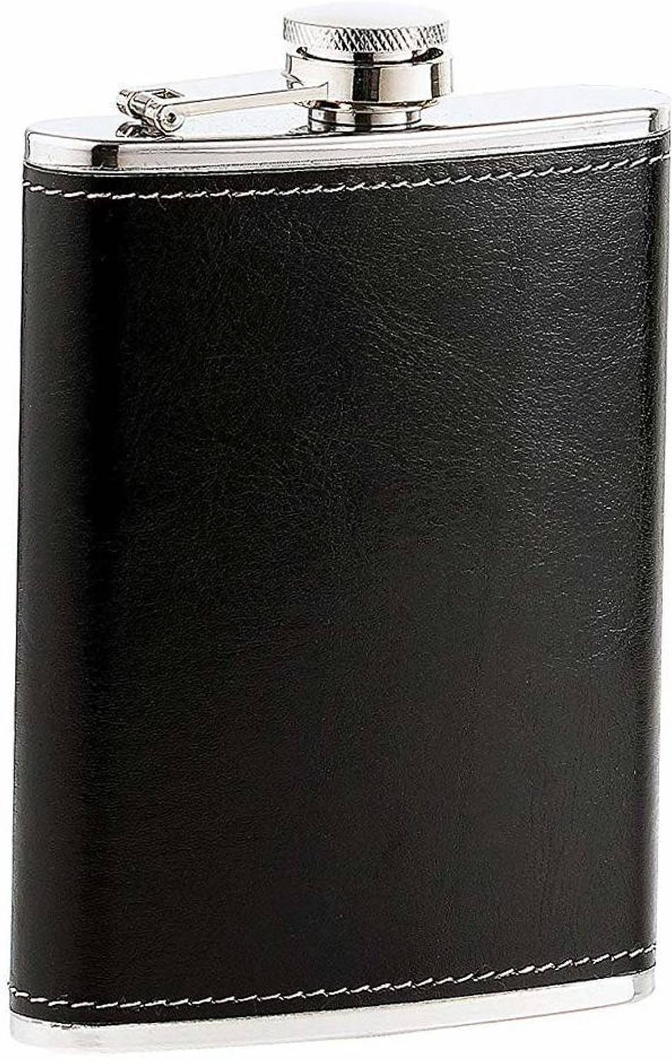 4AJ BAZAAR Whiskey Alcohol Pot Bottle Flagon Gift Leather Case Stainless Steel Hip Flask Hip Flask