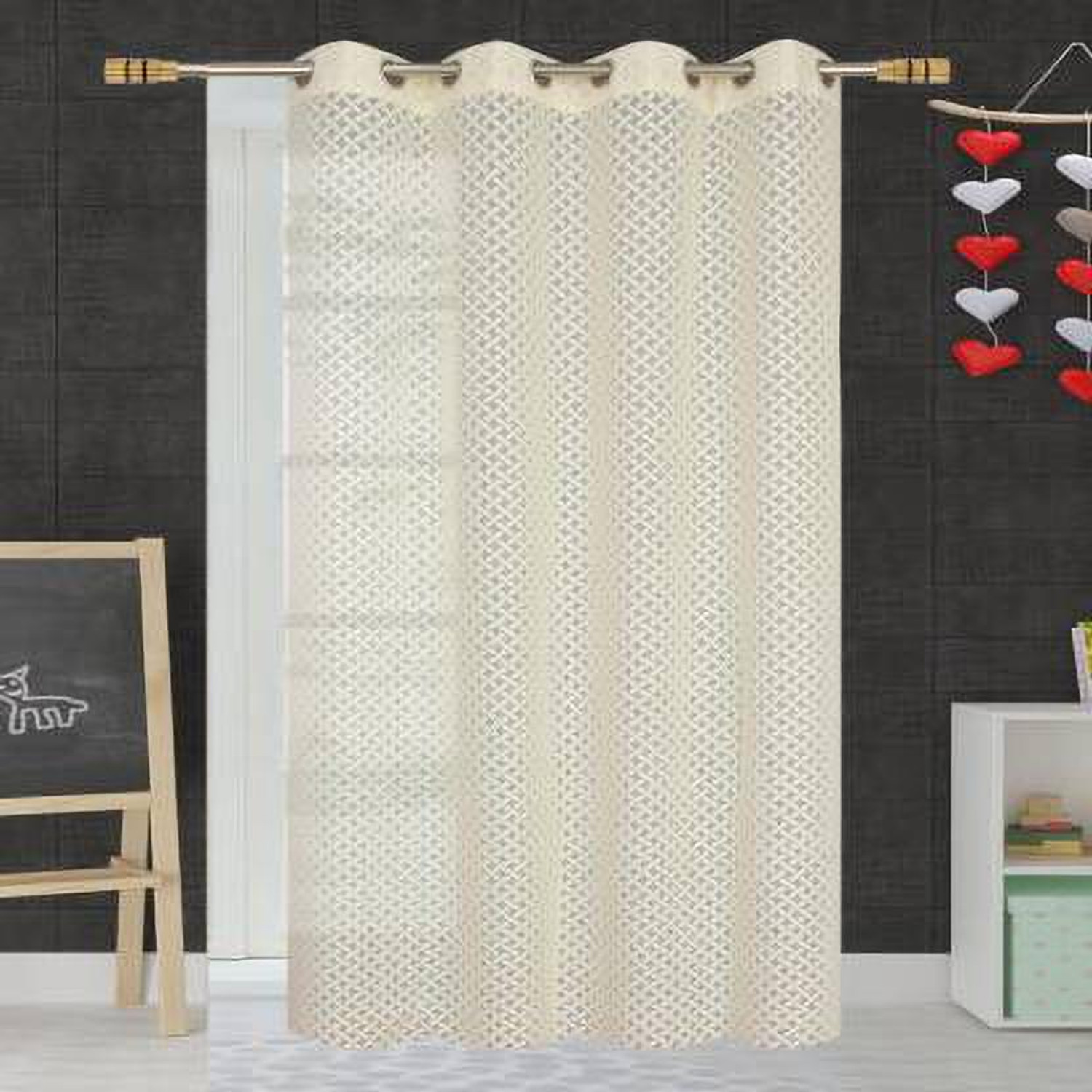 Image of Stackers 213 cm (7 ft) Door Net Transparent Curtain (Pack Of 2)