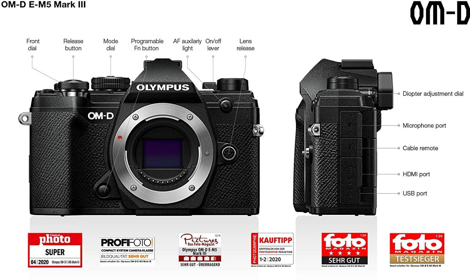 OLYMPUS OM-D E-M5 MARK III BLK Mirrorless Camera Camera Price in
