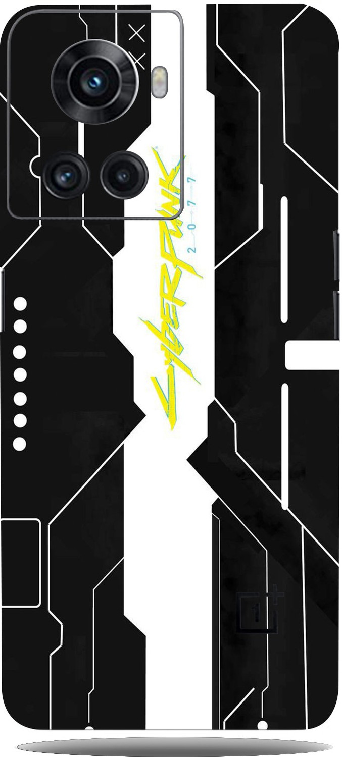 Image of Mclaxa Cyberpunk Black Mobile Back Skin Guard, Cyberpunk Black, ONE PLUS 10R Mobile Skin