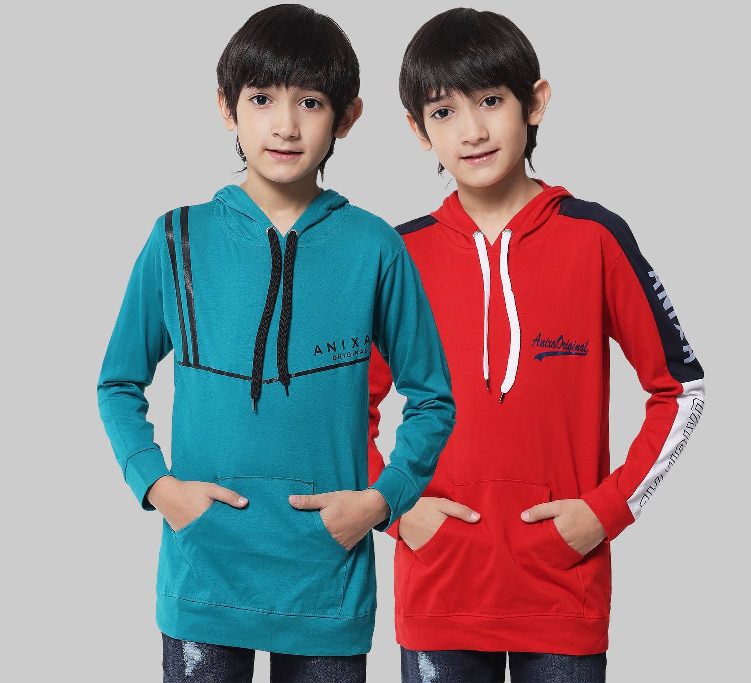 ANIXA Boys Printed Cotton Blend Regular T Shirt