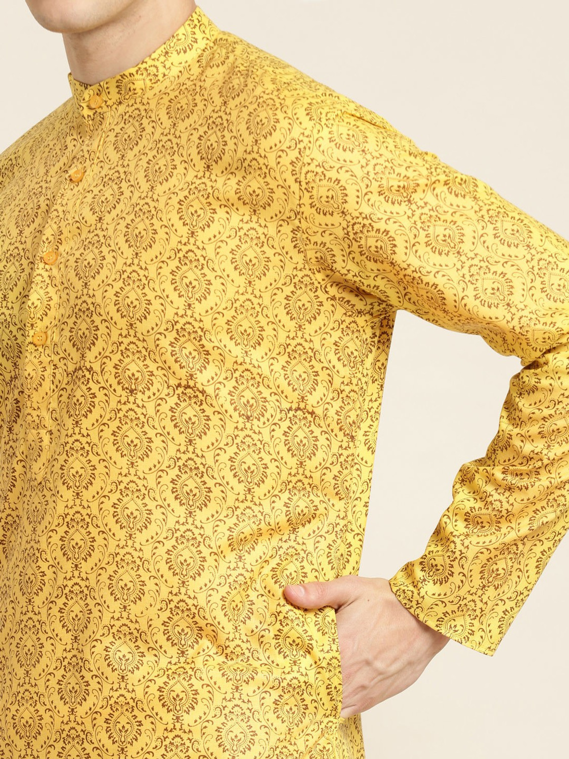 Image of SOJANYA Men Printed Straight Kurta