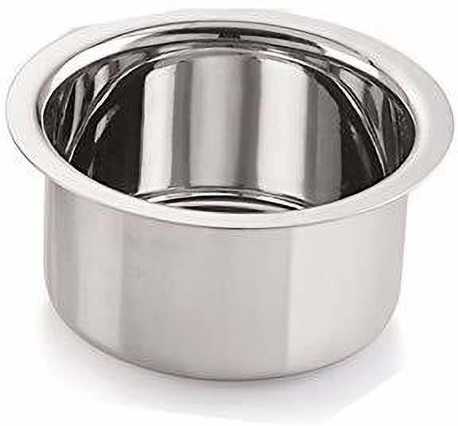 Image of Finetouch Stainless Steel Induction Bottom (Encapsulated Bottom) Induction & Gas Stove Friendly Container /Tope /Cookware Tope /Bhagona /Patila 3 L capacity 22 cm diameter