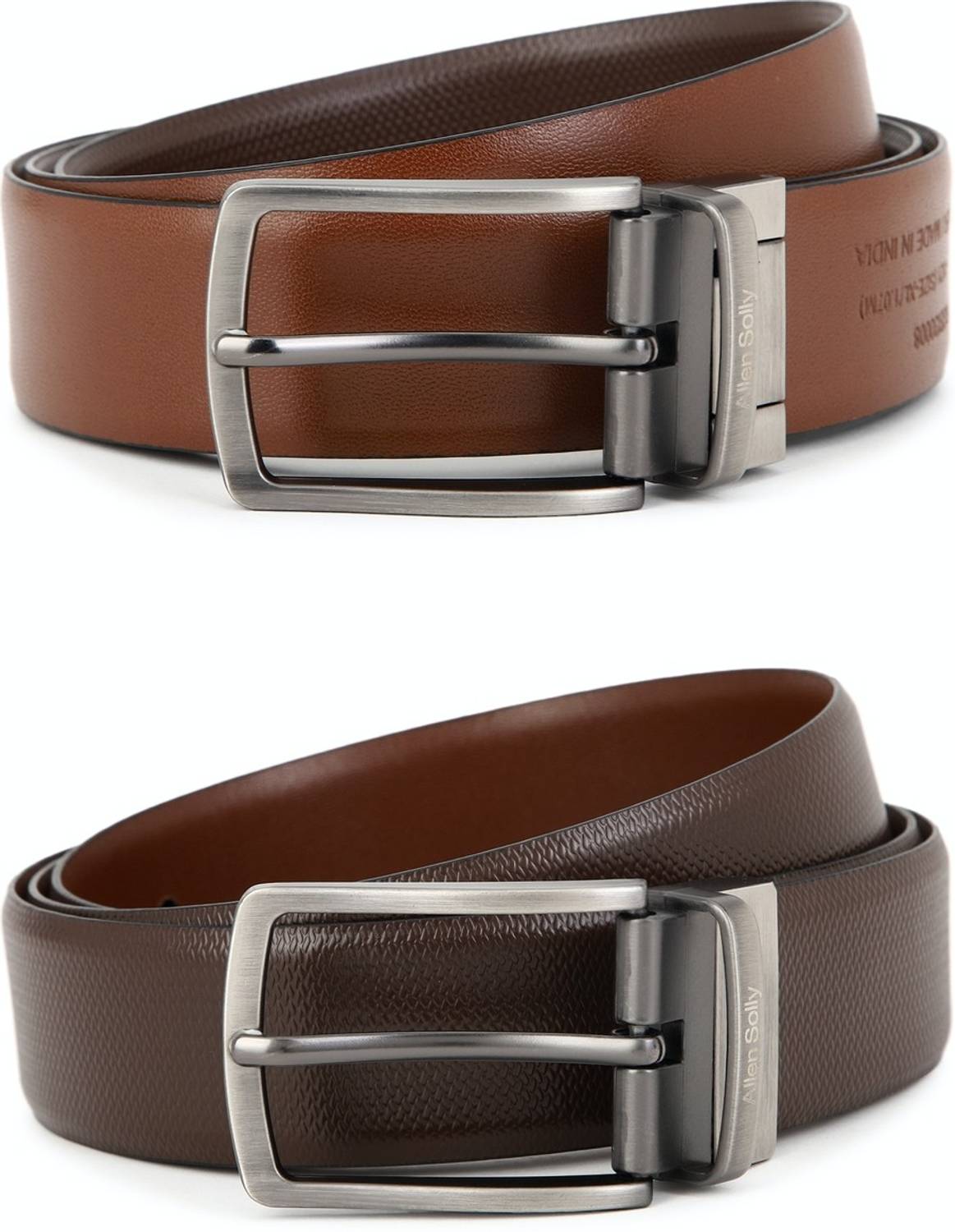Allen Solly Men Formal Brown Genuine Leather Reversible Belt