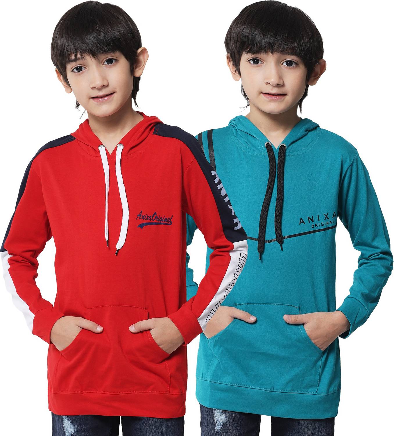 ANIXA Boys Typography Cotton Blend Regular T Shirt