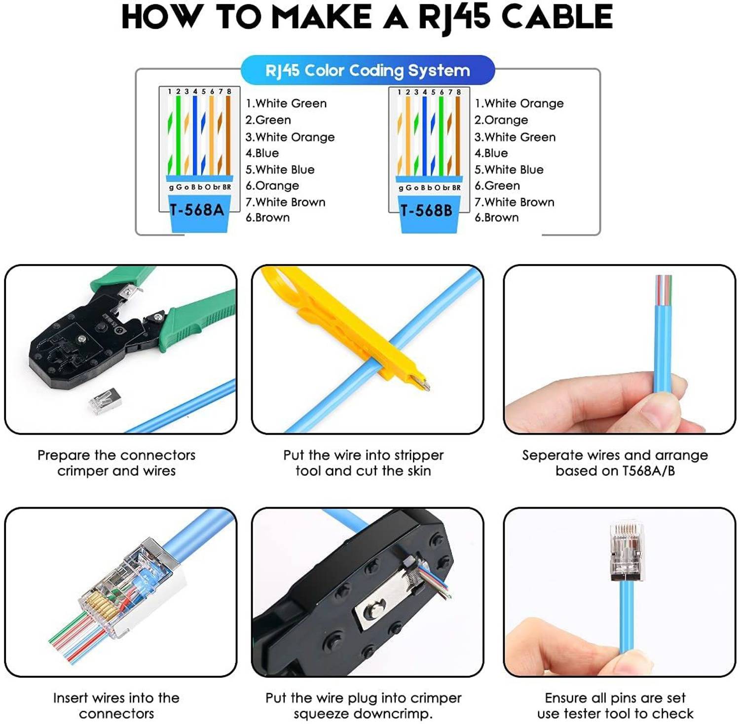 Mak World RJ45 Cat6 Pass Through Connector 100 Pcs - Image 2
