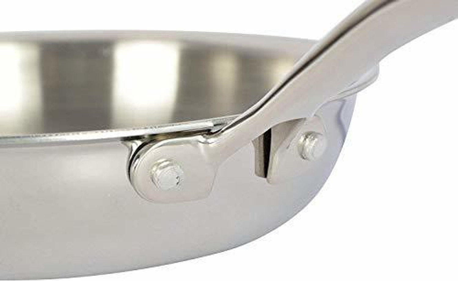 Image of VINOD Platinum Triply Stainless Steel Frypan 18 cm Diameter with Riveted Sturdy Handle Fry Pan 16 cm diameter 2.5 L capacity