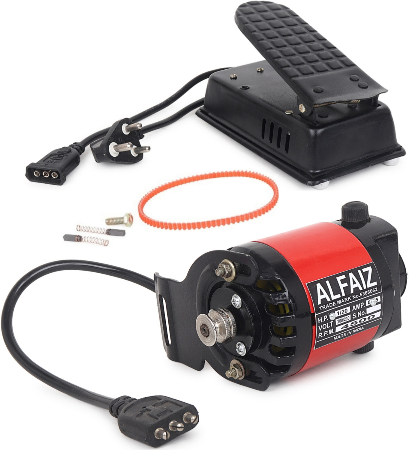 Image of Al-Faiz Mini (small in size)Sewing Machine Motor with Accelerator(100%pure copper) Electric Sewing Machine 100 built-in stitches 4500 SPM 6 Months Warranty gray