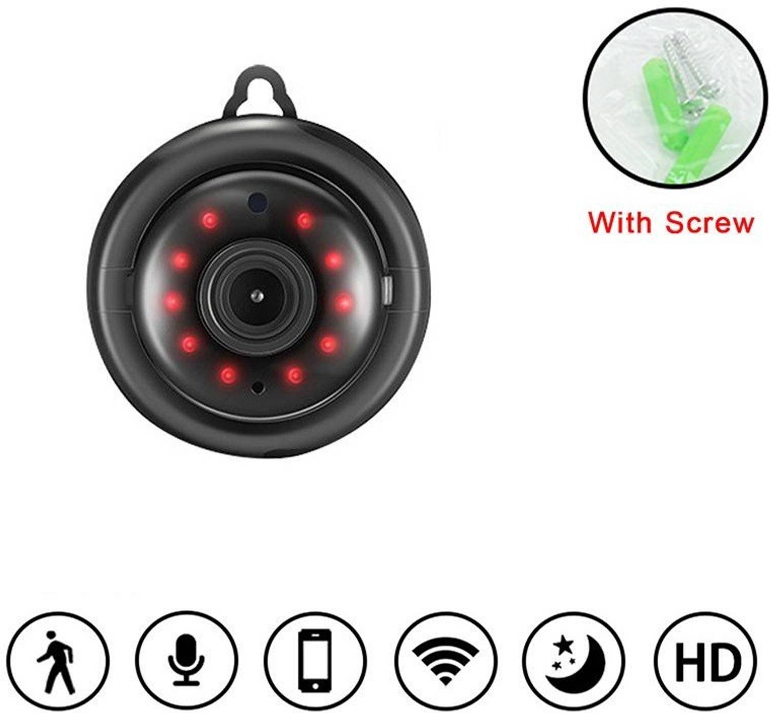 Bzrqx Mini Security Full HD Spy IP Camera Hidden Wireless CCTV Security with Microphone Sports and Action Camera