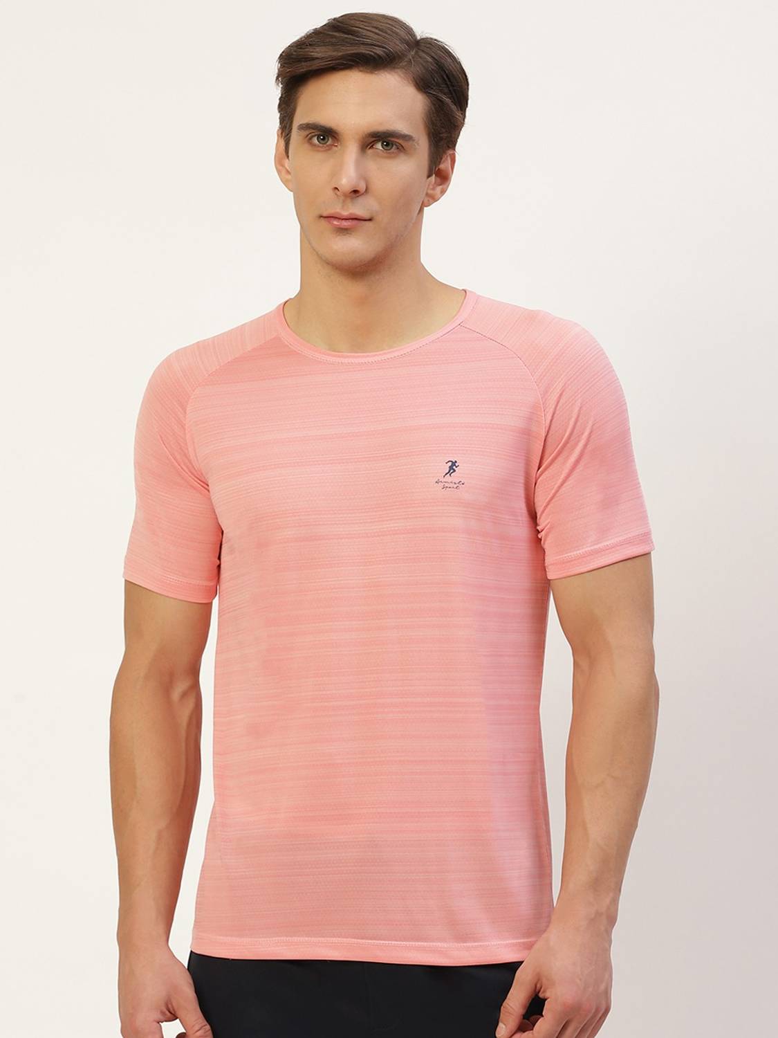 ARMISTO Solid Men Round Neck Pink T-Shirt