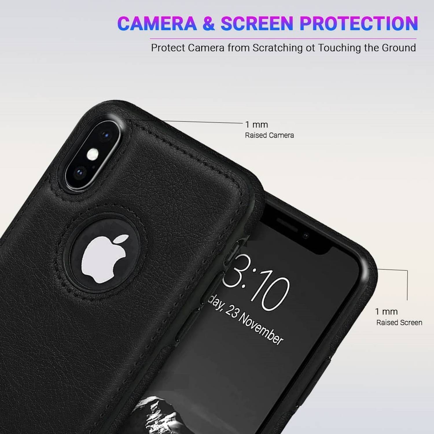 ClickAway Back Cover for Apple Iphone X / Xs PU Leather Flexible
