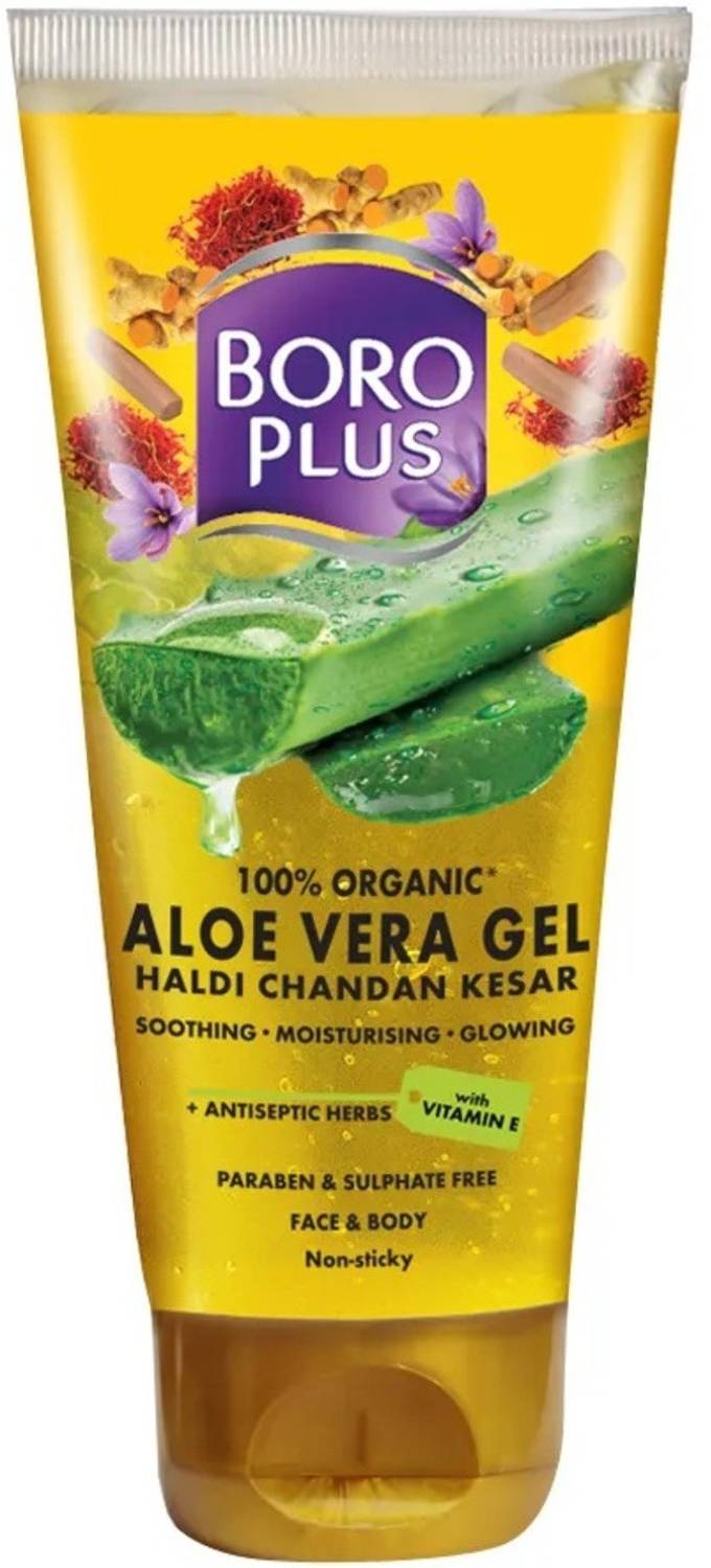 BOROPLUS Aloe Vera Gel with Haldi, Chandan & Kesar|Rich in Vitamin E