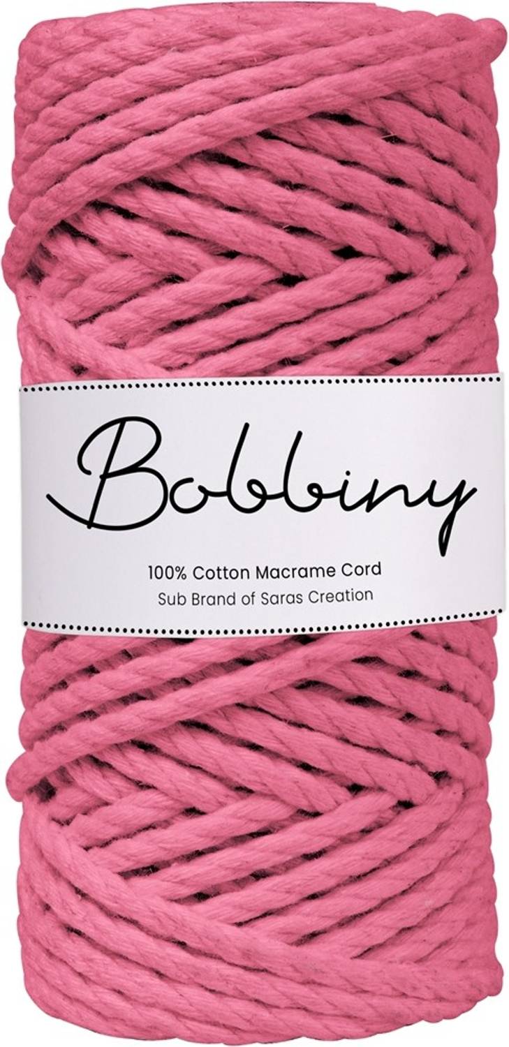 Bobbiny 3Ply Twisted Macrame 4mm 20Mtr. Cotton Cord Dori Thread Macrame Bubblegum