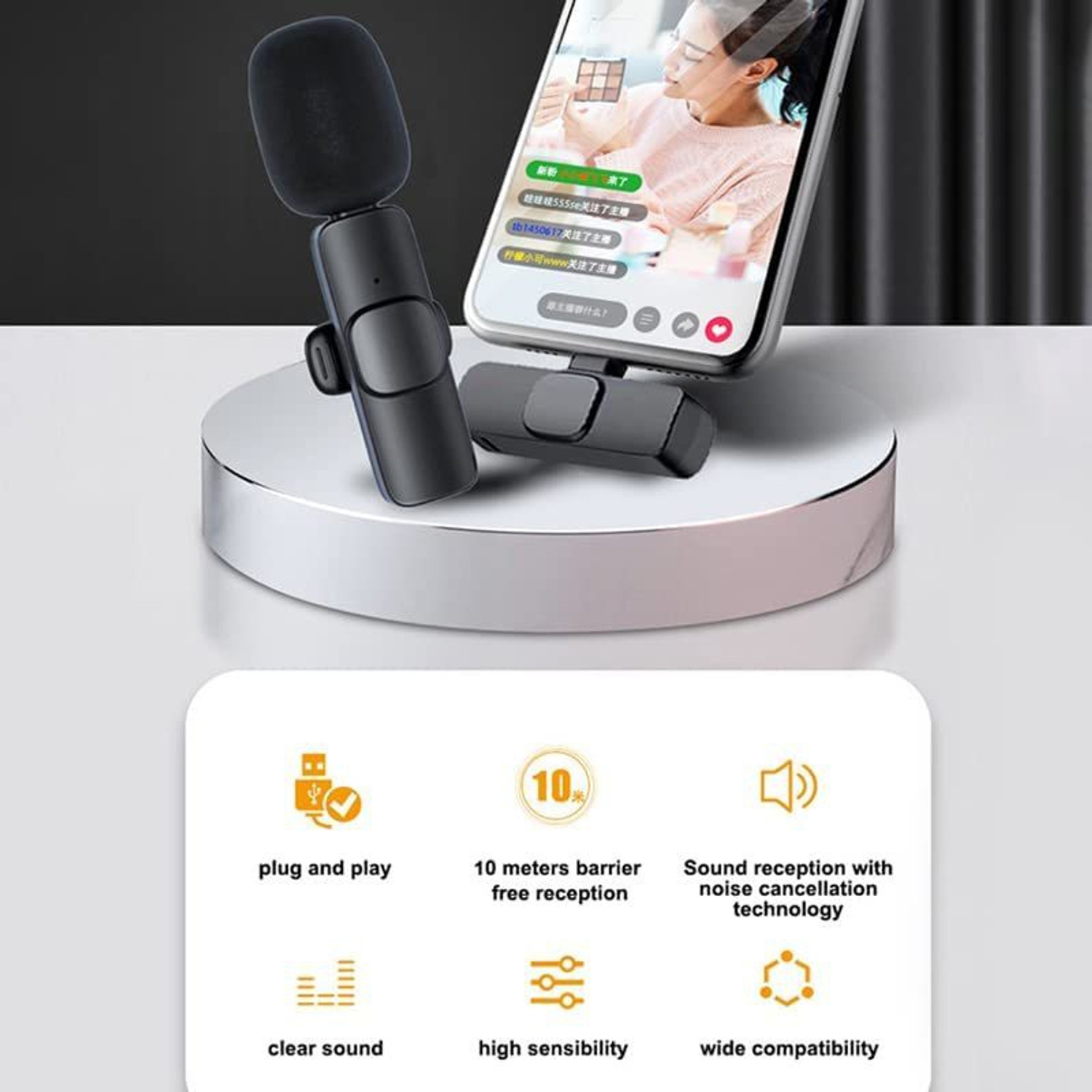 Image of Buff K8 Wireless PLUG AND PLAY MIC Type-C & Lightning Connector MIC WIRELESS MICROPHONE