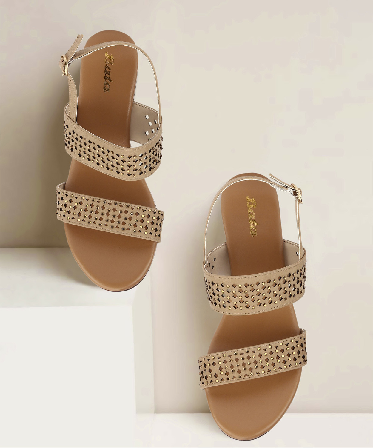 Image of Bata Women Wedges Sandal (Beige, 4)