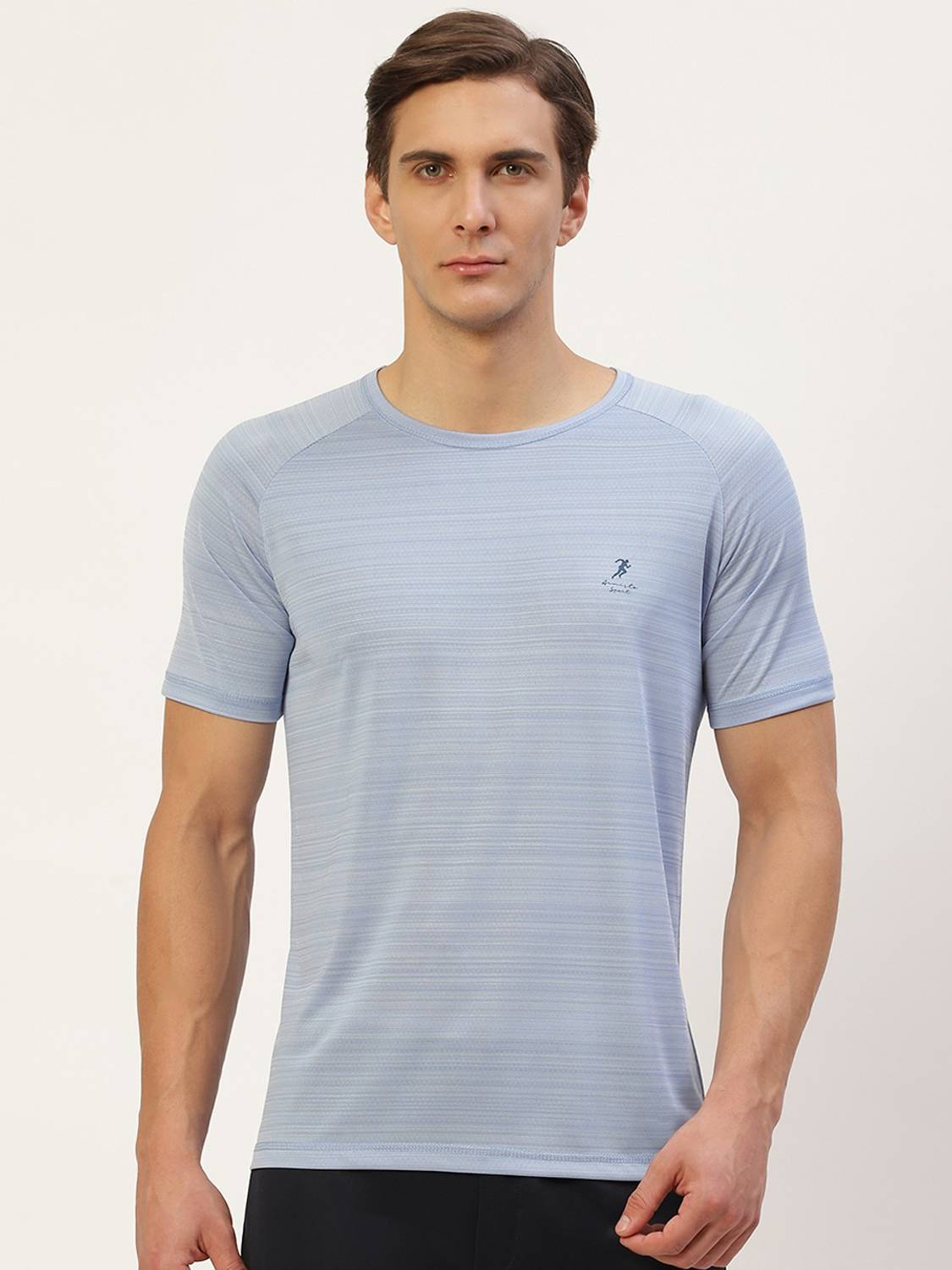 ARMISTO Solid Men Round Neck Light Blue T-Shirt